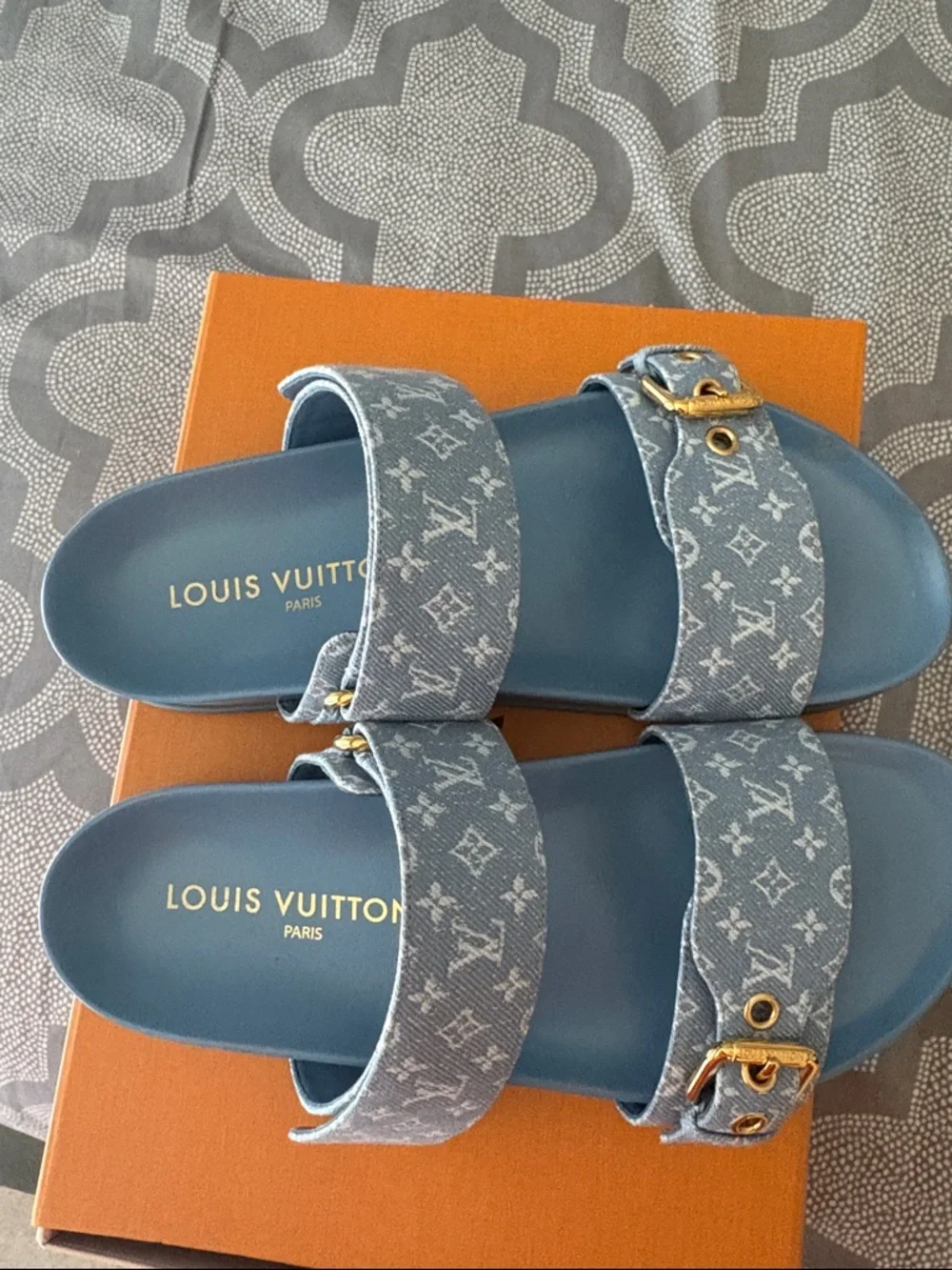Louis Vuitton Light Blue Monogram Denim Double-Strap Slides
Can ship next day - Picture 3 of 13